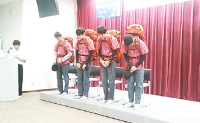 ワンダーフォーゲル部 壮行会の様子