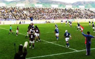12月30日 東大阪市の花園ラグビー場で行われた全国高校ラグビー大会の風景（2枚目）